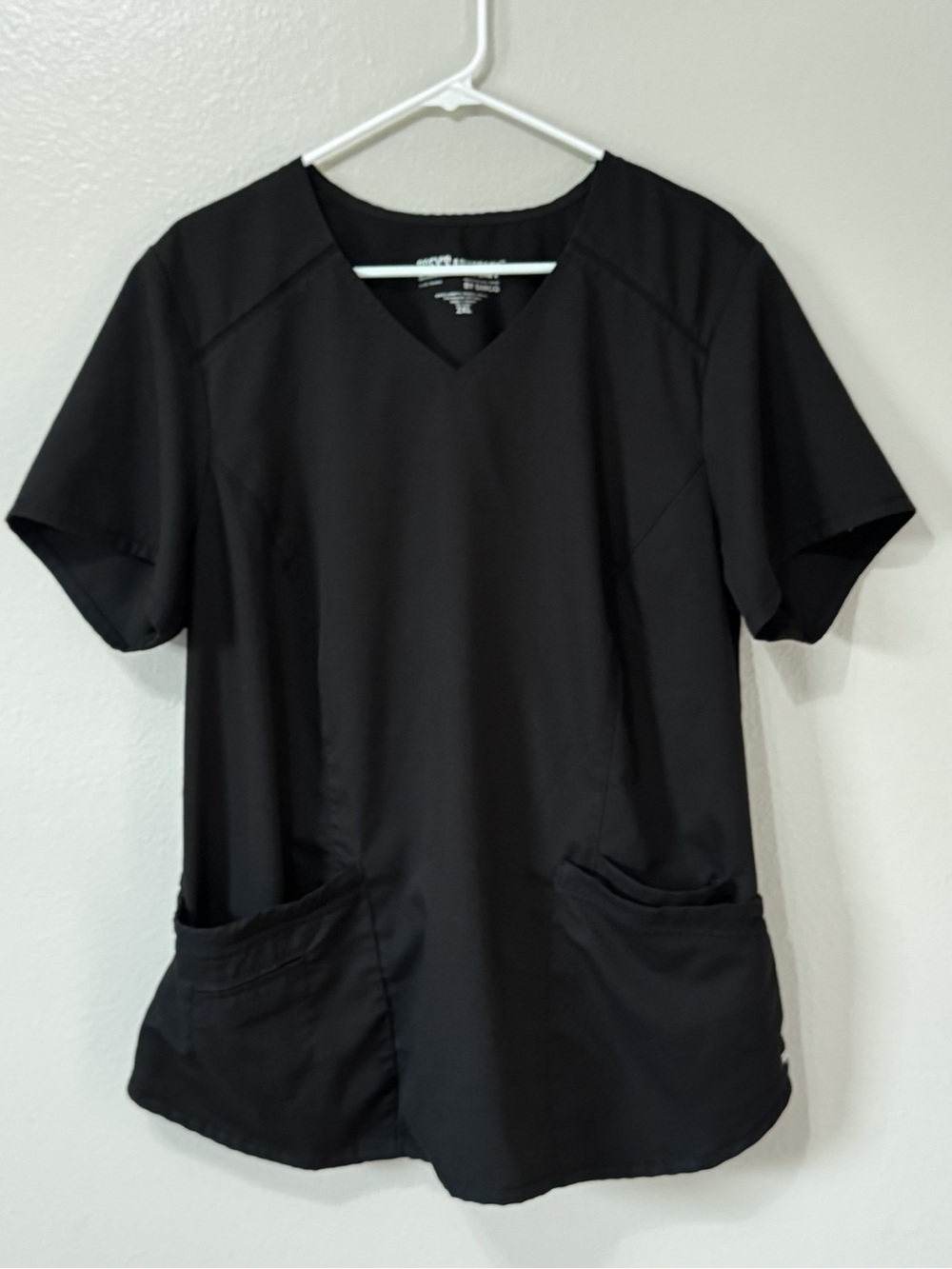 Grey's Anatomy Black V-Neck Short Sleeve Scrub Top 2XL EUC